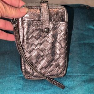 Elliott Luca. Metallic Woven Wristlet